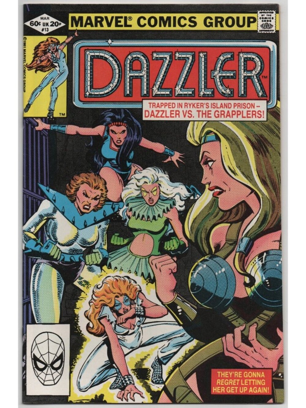 Dazzler 13 Marvel Comics 1982 VF 8.0 Grapplers Ryker's Island